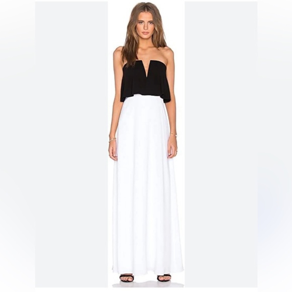 NWT BCBMAXAZRIA Alyse Strapless Color-Blocked Gown, prom